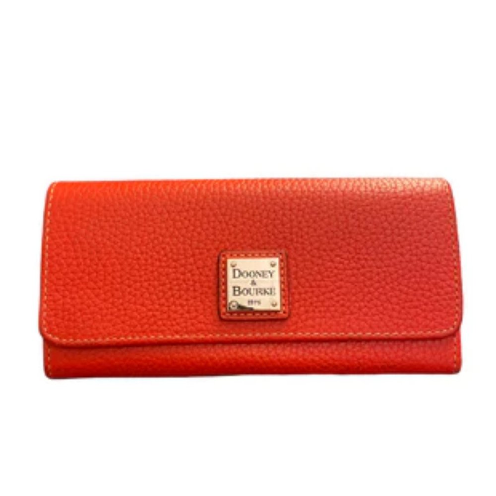 DOONEY & BOURKE Pebble Grain Accordian Clutch Wallet / Persimmon
